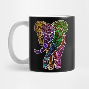 Elephant African Batik Floral Style Mug